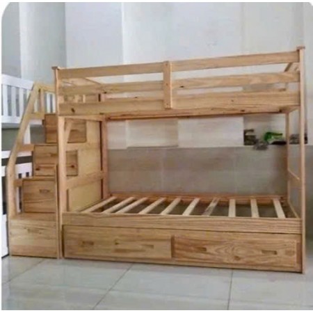 B165 Na : Giường 3 Tầng Cầu Thang Liên Hợp - 1m
